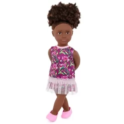 Our Generation Lucia 18" Fashion Doll With Faux-Fur Jacket & Floral Dress