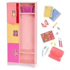 Our Generation School Spirit Pink Locker & Supplies Accessory Set For 18" Dolls: 24 Pieces Set With Pencil, Marker, Storage Baskets -Our Generation GUEST 291742dd 8f49 4957 bee3 2f2587740462