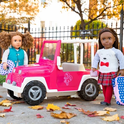Our Generation My Way And Highways Pink And White Toy Vehicle Accessory For 18" Dolls: Outdoor Doll Accessories, Plastic 4x4 Vehicle 1 Our Generation My Way And Highways Pink And White Toy Vehicle Accessory For 18" Dolls: Outdoor Doll Accessories, Plastic 4x4 Vehicle