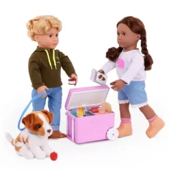 Our Generation Rolling Camping Cooler & Play Food Accessory Set For 18'' Dolls