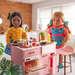 Our Generation Kitchen Island With Accessories For 18" Dolls