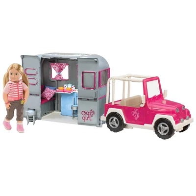Our Generation My Way And Highways Pink And White Toy Vehicle Accessory For 18" Dolls: Outdoor Doll Accessories, Plastic 4x4 Vehicle 2 Our Generation My Way And Highways Pink And White Toy Vehicle Accessory For 18" Dolls: Outdoor Doll Accessories, Plastic 4x4 Vehicle - Image 2
