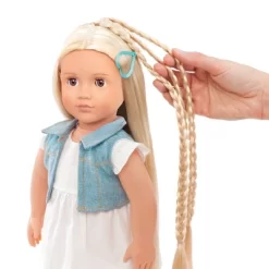 Our Generation Phoebe With Hair Clips & Styling Book 18" Hair Grow Doll