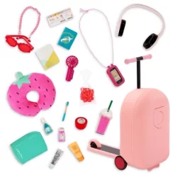 Our Generation Packed For Adventures Pink Luggage Scooter Suitcase & Accessories Set For 18" Dolls: 20-Piece Travel Set -Our Generation GUEST 792a861c c89a 449b 890e cf7842fb9ff6