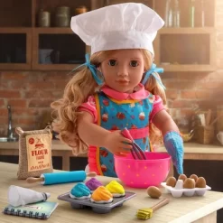 Our Generation Jenny With Storybook & Accessories 18" Posable Baking Doll