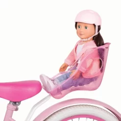 Our Generation Carry Me Doll Bike Seat Carrier & Pink Helmet Accessory Set For 18'' Dolls