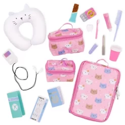 Our Generation Purrfectly Packed Kitty-Print Luggage & Accessories Set For 18" Dolls: Travel Theme, 19 Pieces -Our Generation GUEST c30864b5 3822 45af 85f1 01a372d800a3