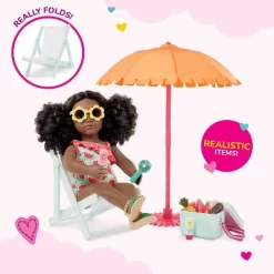 Our Generation Sunny And Cool Patio Set Dollhouse Accessories And Furniture For 18" Dolls: 17 Pieces, Beach Theme. -Our Generation GUEST d1b2dcc3 5655 432e 9c4e 74dd3a1c7c31