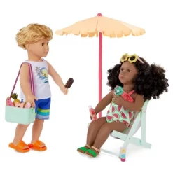 Our Generation Sunny And Cool Patio Set Dollhouse Accessories And Furniture For 18" Dolls: 17 Pieces, Beach Theme. -Our Generation GUEST db34e400 ae2b 48a4 aa51 244edd6fc0f2