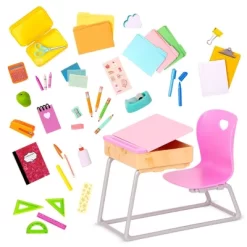 Our Generation Flying Colors School Desk & Supplies Accessory Set For 18" Dolls -Our Generation GUEST e69bfbf1 8b91 47d6 8a91 f512a3f9ab05